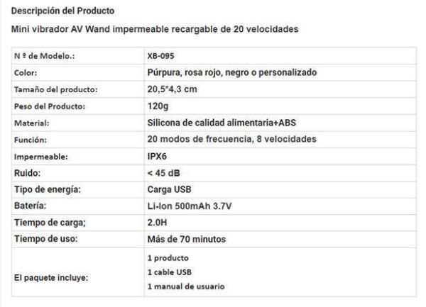 Descubre el Vibrador AV Wand Impermeable Recargable de 20 Velocidades - Imagen 6