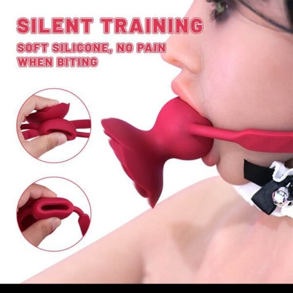 Rose Mouth Gag Ball Bdsm Rose Vibrador - Imagen 5